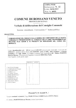 DCC 22-2013 nomina giunta comunale e approvazione linee