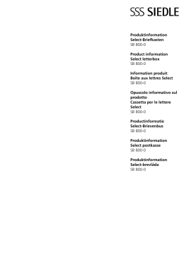 Produktinformation Select-Briefkasten SB 800-0 Product