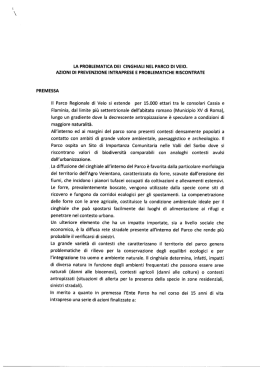 la problematica dei cinghiali nel parco di veio. azioni di prevenzione