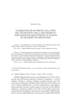 Le biblioteche di Verona alla fine del Settecento