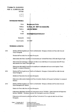 Curriculum vitae - Parchi e Biodiversità Romagna