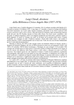 Luigi Chiodi, direttore della Biblioteca Civica Angelo Mai (1957