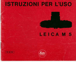 Leica M5 libretto d`istruzioni 12/1971 Italiano (PDF 1,53 Mb)