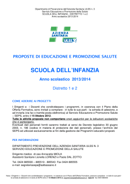 SCUOLA DELL`INFANZIA Anno scolastico 2013/2014