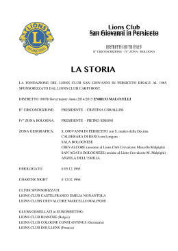 LA STORIA - Lions Club San Giovanni in Persiceto