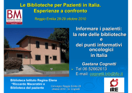 la rete delle biblioteche e dei punti inform