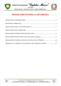 Regolamento sulla Sicurezza - Istituto Guglielmo Marconi di Prato