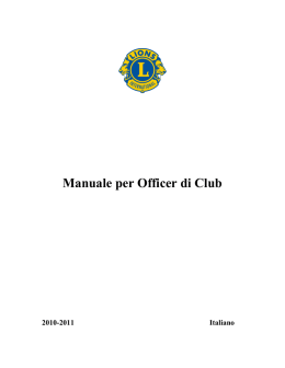 Manuale per Officer di Club - Lions e
