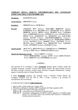 verbale della seduta straordinaria del consiglio comunale