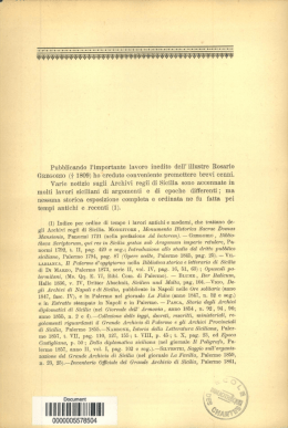 Dei Reali archivi di Sicilia, memoria inedita del can. Rosario