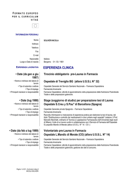 Nicola Soliveri CV in formato europeo