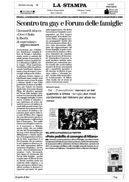 Scontro tra gay e Forum - Forum delle Associazioni Familiari
