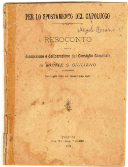 Page 1 Page 2 “ PER LO SPOSTAMENTO DEL CAPOLUOGO