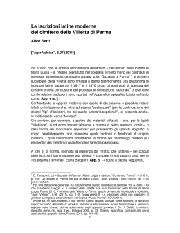 Le iscrizioni latine moderne del cimitero della Villetta
