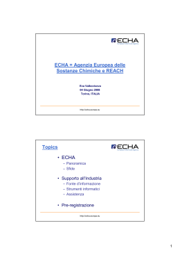 ECHA = Agenzia Europea delle Sostanze Chimiche e REACH