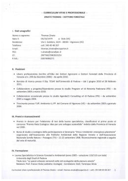 ZINATO THOMAS - DOTTORE FORESTALE I. Dati anagrafici
