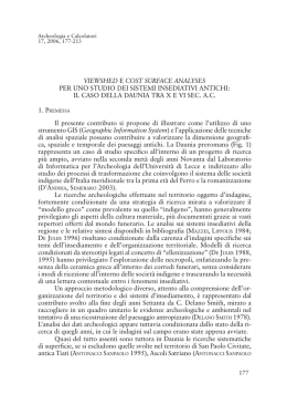 VIEWSHED E COST SURFACE ANALYSES PER UNO STUDIO DEI