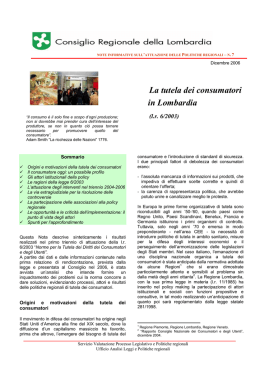 La tutela dei consumatori in Lombardia