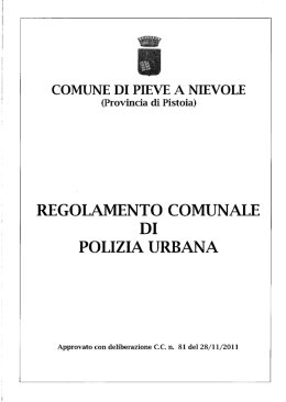 regolamento polizia urbana - Comune di Pieve a Nievole