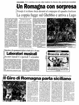 îiln Romagna con sorpresa - Rassegna Stampa