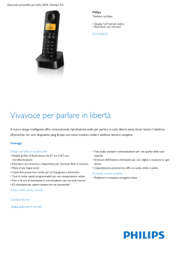 Product Leaflet: Telefono cordless con display da 1,6