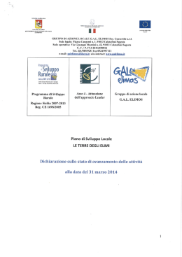 RELAZIONE TRIMESTRALE (01 Gen/31 Mar 2014)