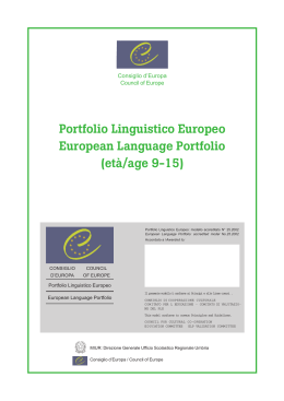 Portfolio Linguistico Europeo European Language Portfolio (età/age