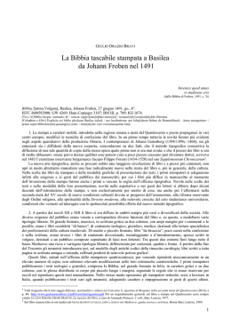La Bibbia tascabile stampata a Basilea da Johann Froben nel 1491