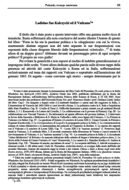 Ladislao Sas Kulczycki ed il Vaticanol*