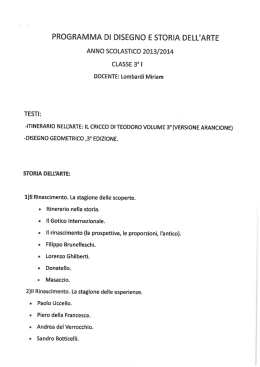 programma di disegno e storia dell`arte