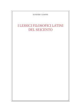 i lessici filosofici latini del seicento