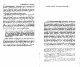 Giacomo Leopardi lessicologo e lessicografo