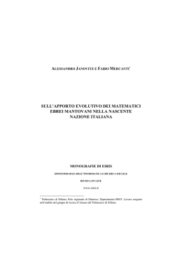 sull`apporto evolutivo dei matematici ebrei mantovani nella