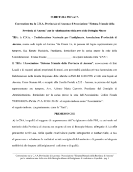 SCRITTURA PRIVATA Convenzione tra la CNA