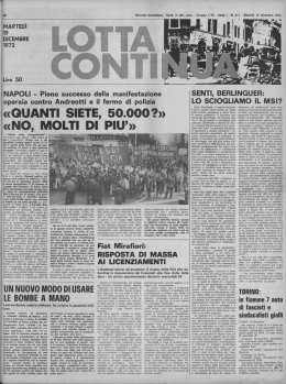 &laquo;quanti siete, 50~ooo ?&raquo; &laquo;no, molti di piu