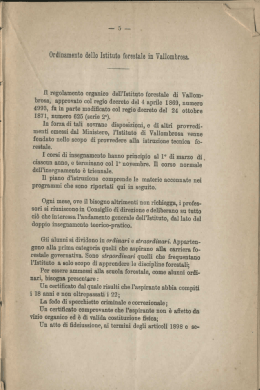 Ordinamento dello Istituto forestale in Vallombrosa.