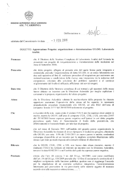 OGGETTO: Appro azione Progetto: organizzazi0ne e