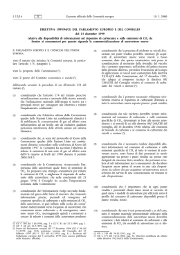 Direttiva 1999/94/CE - Governo Italiano Presidenza del Consiglio