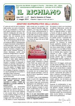 Editoriale 2014.05.11 - Parrocchia San Michele Arcangelo In Precotto