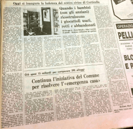 Oggi si inaugura la ludoteca del centro civico di