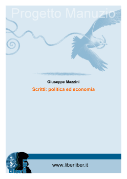 Giuseppe Mazzini Scritti: politica ed economia