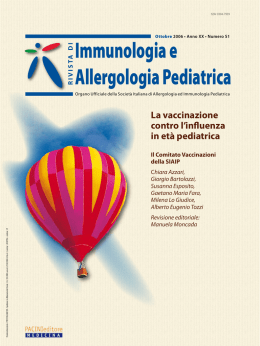 La vaccinazione contro l`influenza in et&agrave; pediatrica