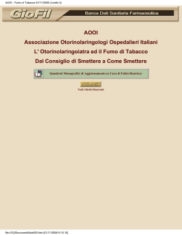 L`otorinolaringoiatra ed il fumo di tabacco