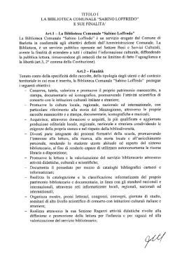 TITOLO i LA BIBLIOTECA COMUNALE "SABINO LOFFREDO&rdquo; SUB