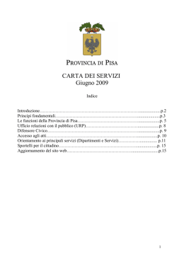 Il testo della Carta dei Servizi