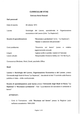 curriculum vitae - Sicurezzalavoroweb.it