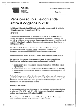 Locandina sindacale FLC CGIL scadenza domande di pensione
