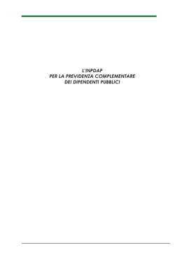 l`inpdap per la previdenza complementare dei dipendenti pubblici