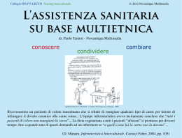 L`ASSiStENzA SANitARiA SU bASE MUltiEtNicA