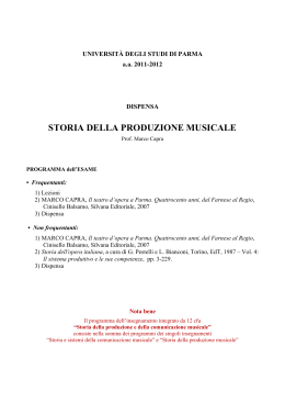storia della produzione musicale - Universit&agrave; degli Studi di Parma